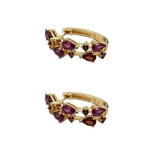 Affinity Gems Gemstone Earrings 14K Gold-Plated Sterling Silver Garnet